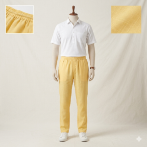 Khadi India Male Trouser Lower Lemon Yellow