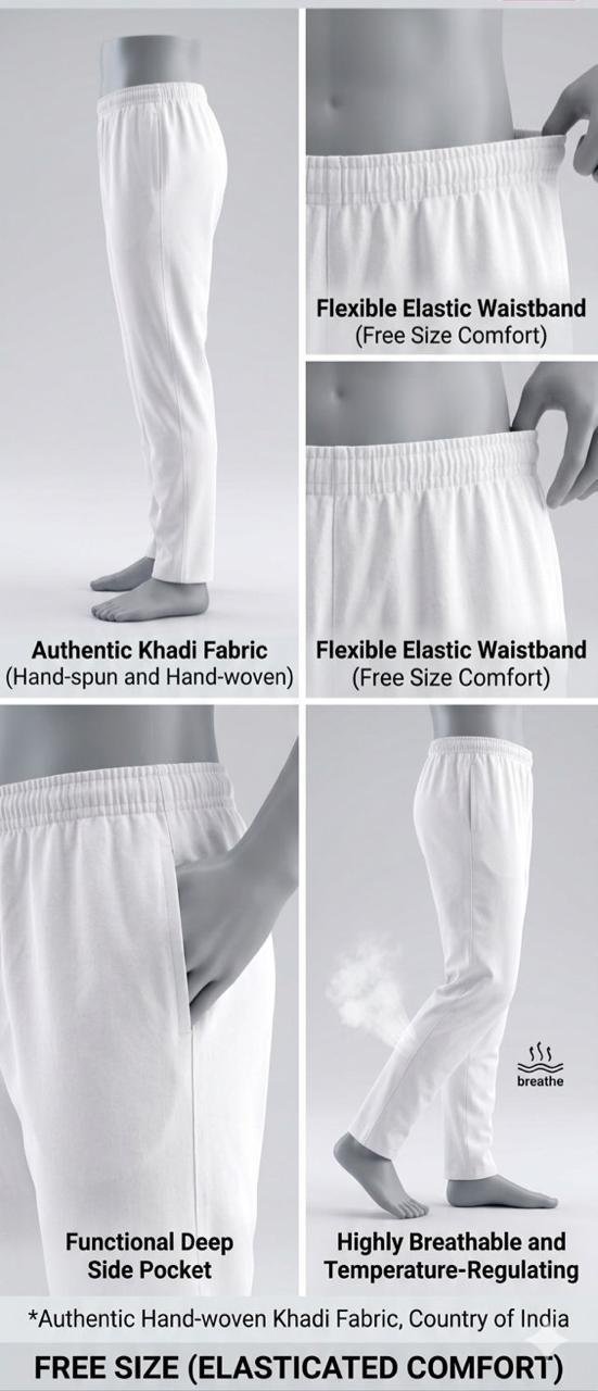 Khadi India Male Trouser Lower white - Image 5