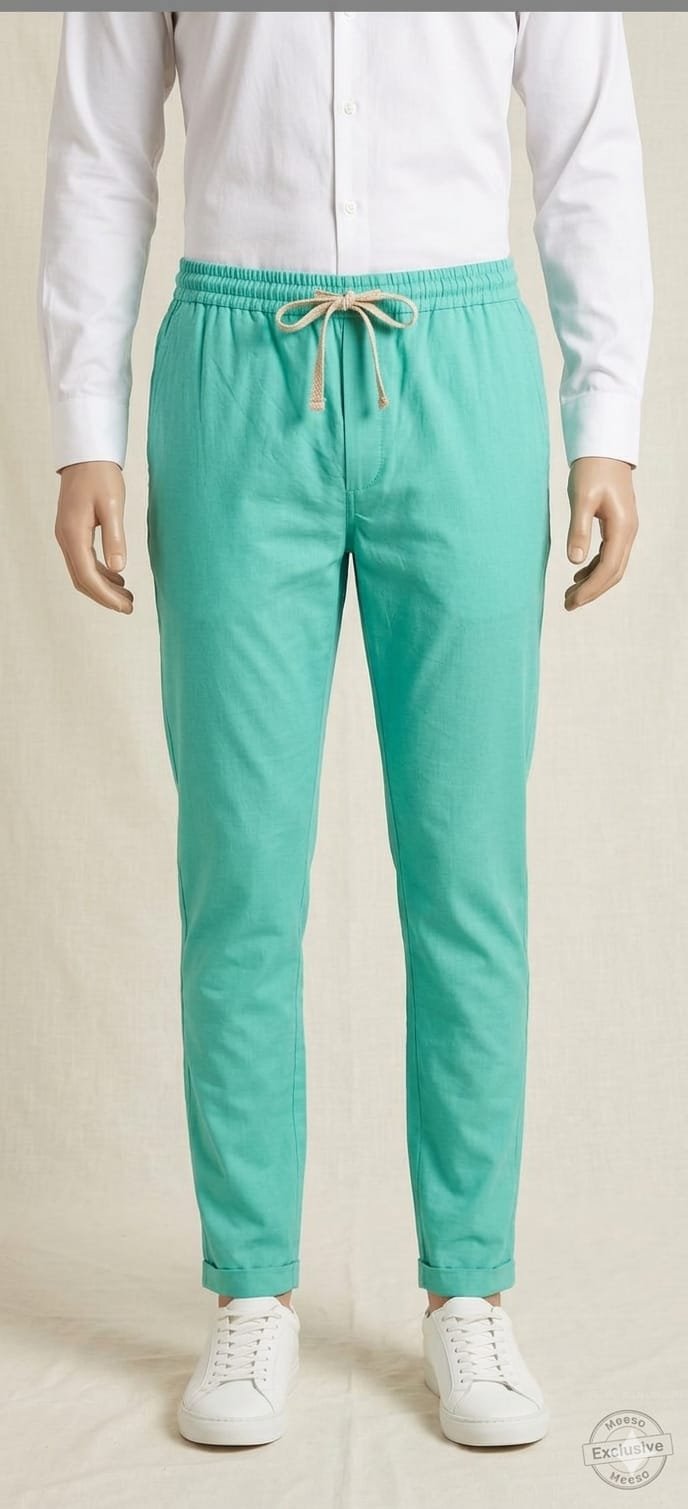 Khadi India Male Trouser Lower – Mint Green