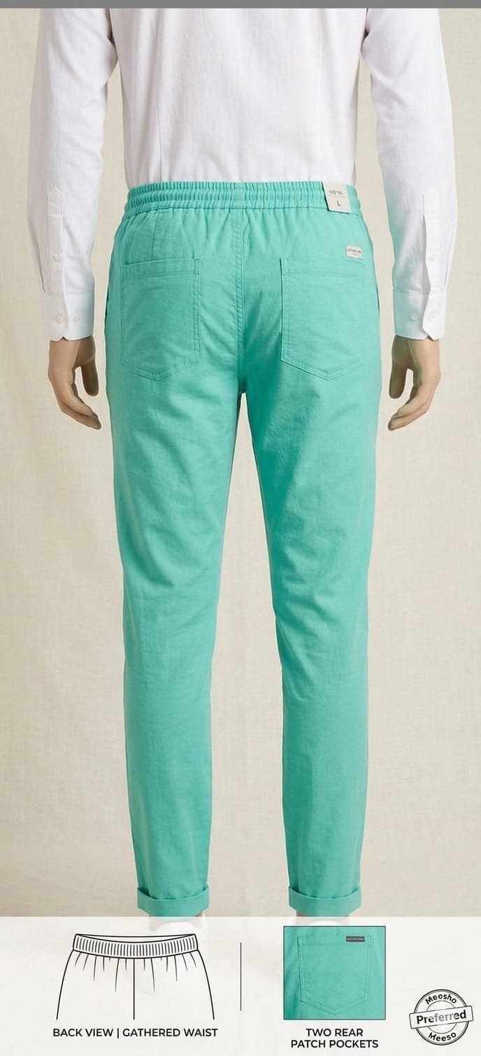 Khadi India Male Trouser Lower – Mint Green - Image 4