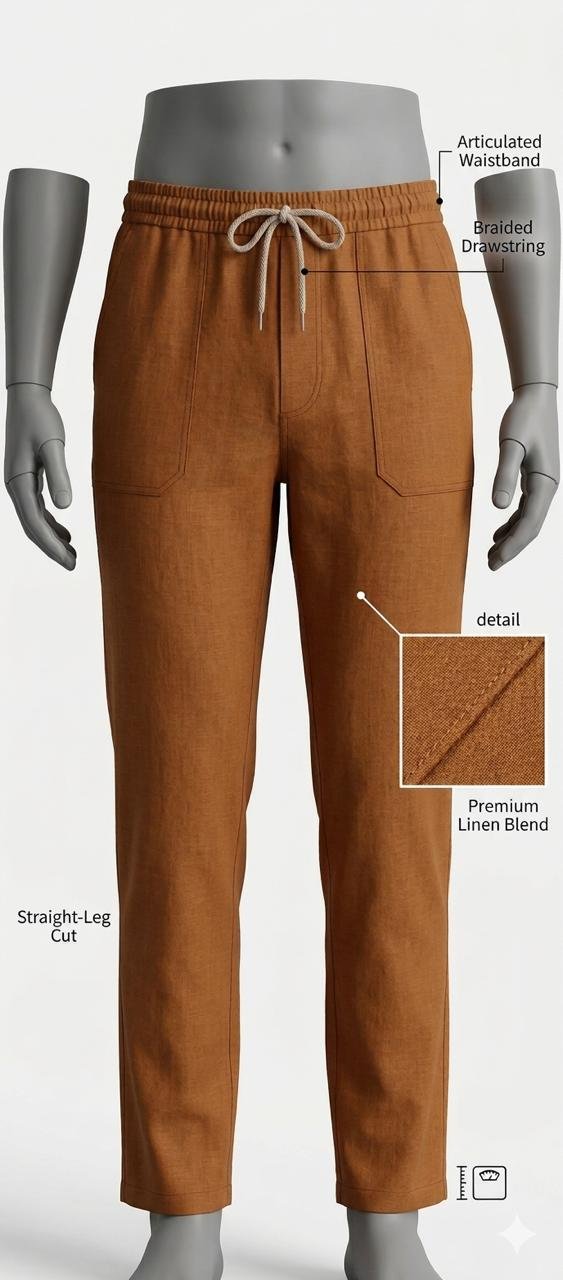 Khadi India Male Trouser Lower – Camel Brown