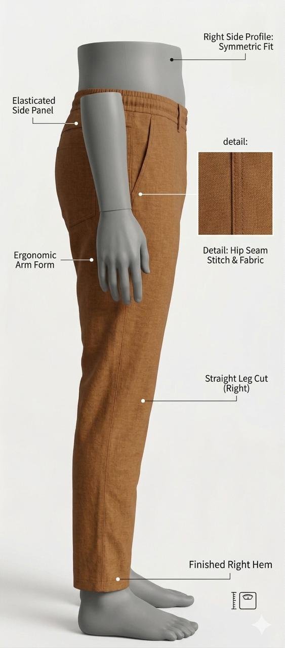 Khadi India Male Trouser Lower – Camel Brown - Image 3