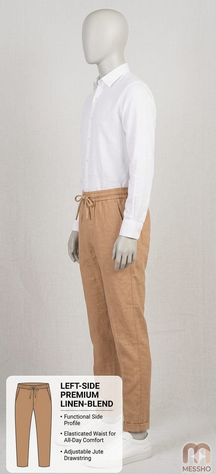 Khadi India Male Trouser Lower – Light Brown - Image 5