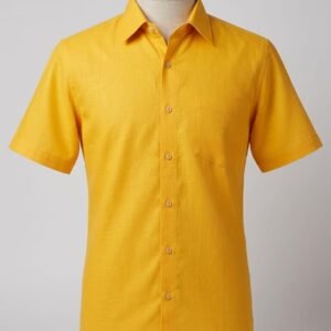 Men's Khadi Cotton Half Sleeve Shirt – Mustard Yellow