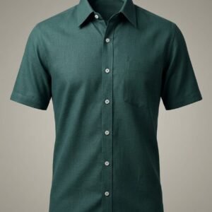 Men's Khadi Cotton Half Sleeve Shirt – Forest Green