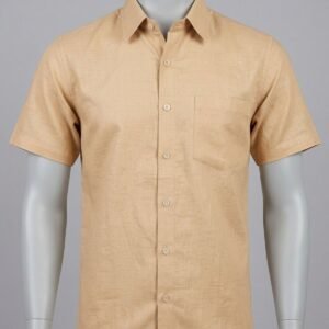 Men's Khadi Cotton Half Sleeve Shirt – Beige