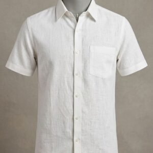 Men's Khadi Cotton Half Sleeve Shirt – Classic White