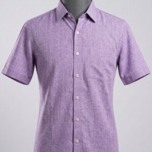 Men's Khadi Cotton Half Sleeve Shirt – Lavender