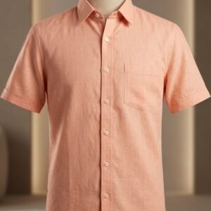 Men's Khadi Cotton Half Sleeve Shirt – Blush Peach