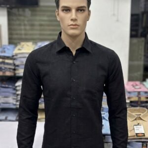 Men's Khadi Cotton Full Sleeve Shirt – Classic Black