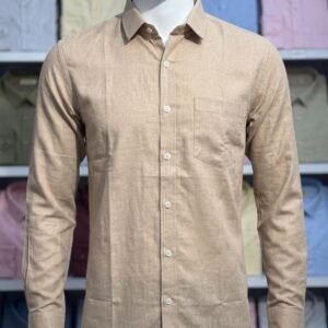 Men's Khadi Cotton Full Sleeve Shirt – Sand Beige