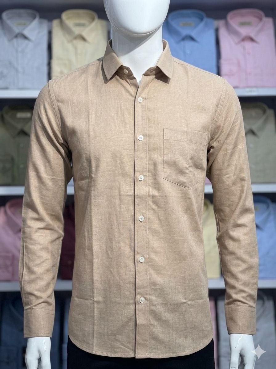 Men's Khadi Cotton Full Sleeve Shirt – Sand Beige