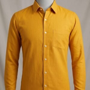 Men's Khadi Cotton Full Sleeve Shirt – Mustard Yellow