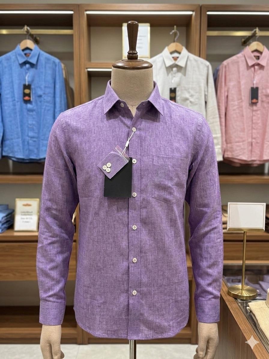 Men's Khadi Cotton Shirt – Lavender Purple