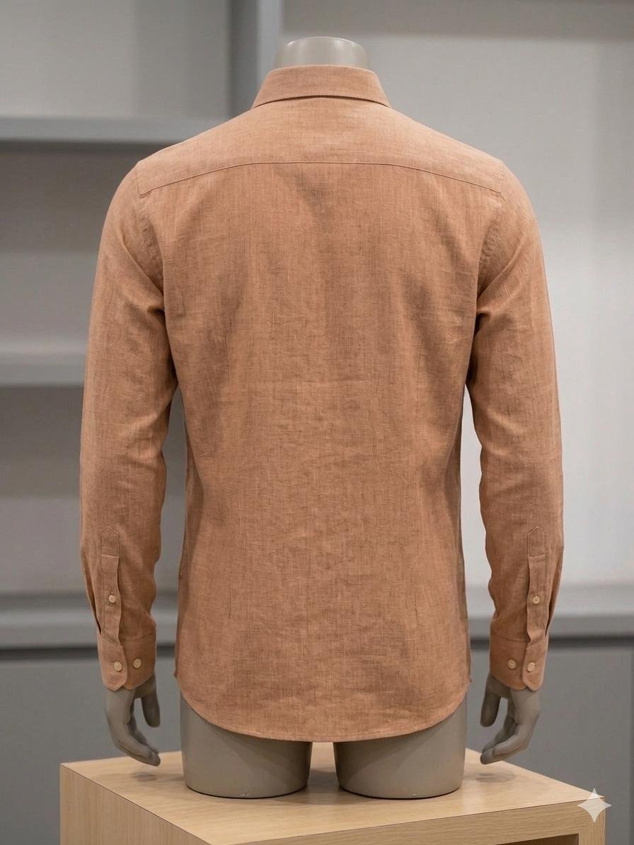 Men's Khadi Cotton Shirt – Sand Beige - Image 2