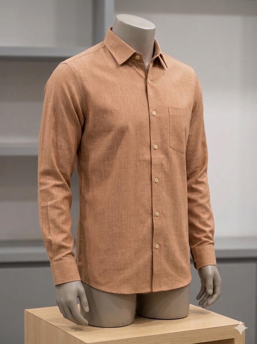 Men's Khadi Cotton Shirt – Sand Beige