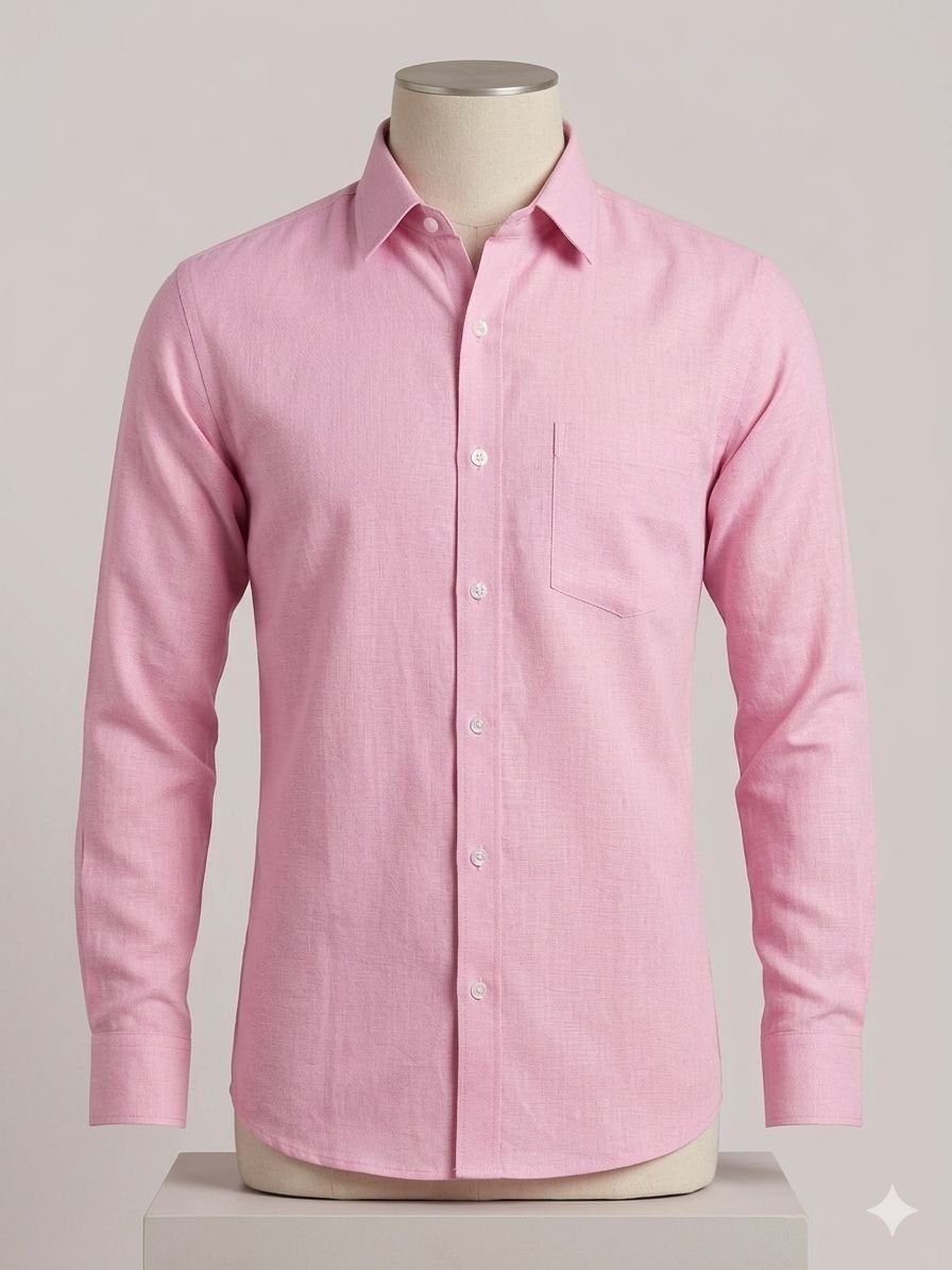 Men's Khadi Cotton Shirt – Baby Pink