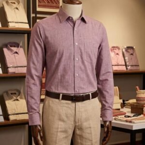 Men's Khadi Cotton Shirt – Dusty Mauve