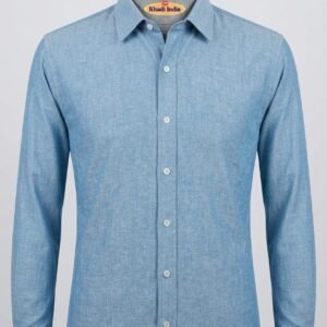 Men's Khadi Cotton Full Sleeve Shirt – Sky Blue