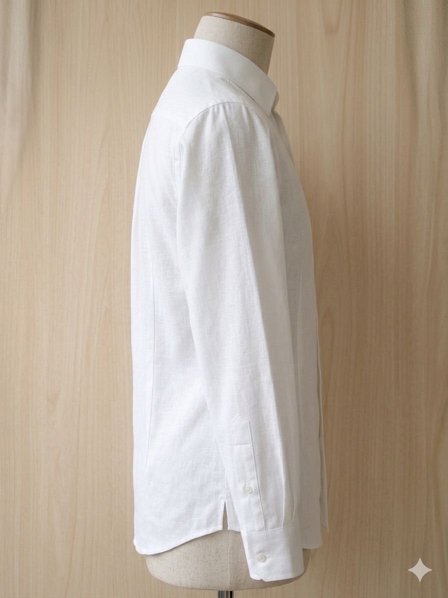 Men's Khadi Cotton Shirt – Classic White - Image 3