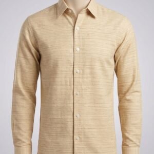 Men's Khadi Cotton Shirt – Cream Beige Melange