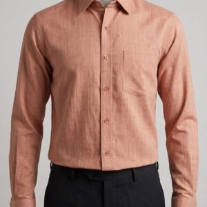 Men's Khadi Cotton Full Sleeve Shirt – Dusty Peach