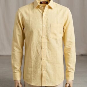 Men's Khadi Cotton Shirt – Pastel Yellow