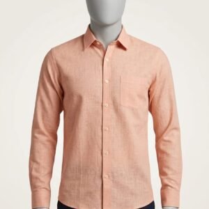 Men's Khadi Cotton Full Sleeve Shirt – Soft Peach