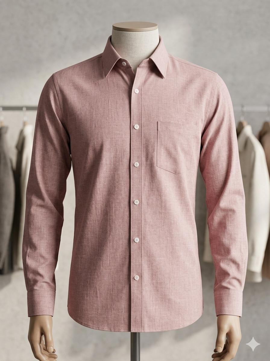 Men's Khadi Cotton Shirt – Dusty Rose