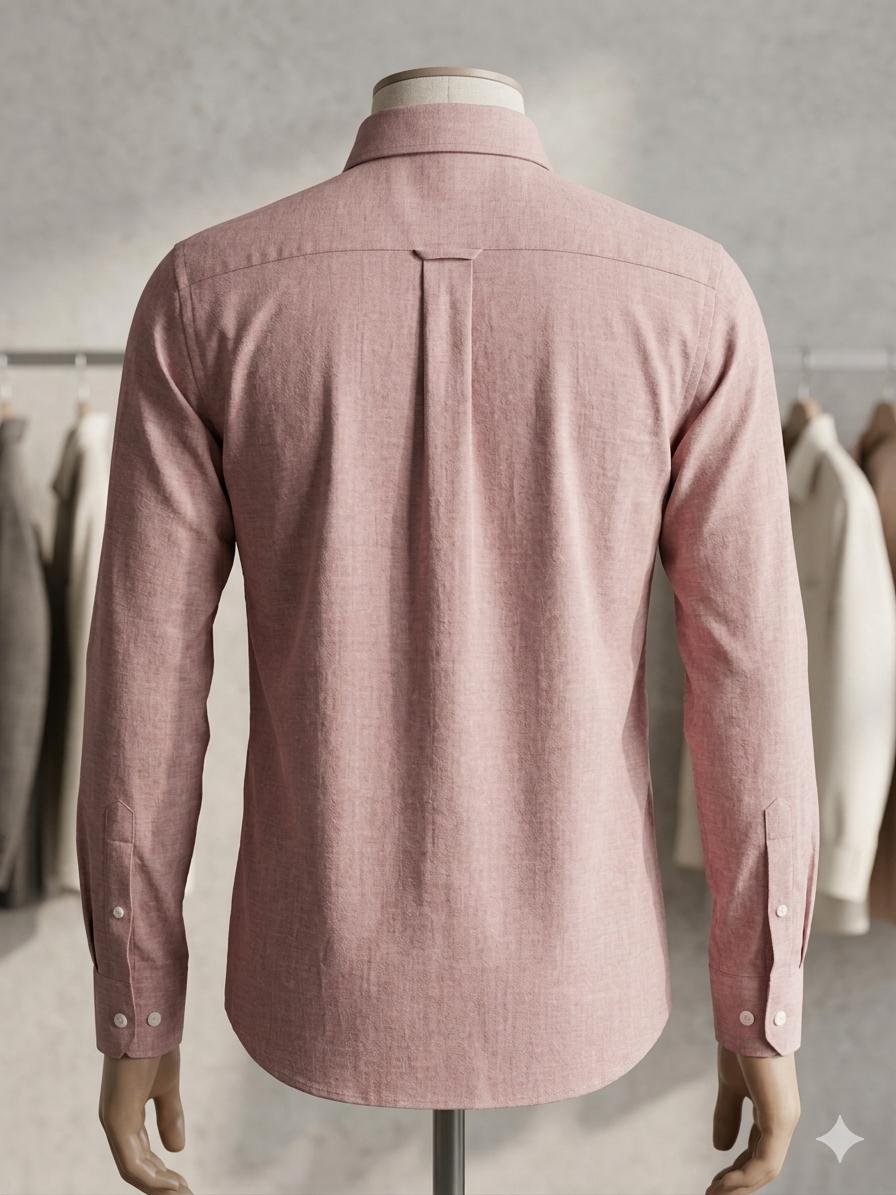 Men's Khadi Cotton Shirt – Dusty Rose - Image 2