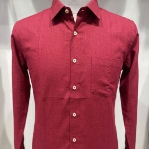 Men's Khadi Cotton Shirt – Maroon