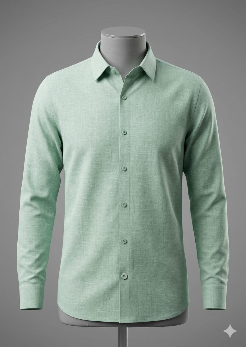 Men's Khadi Cotton Full Sleeve Shirt – Mint Green