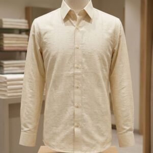 Men's Khadi Matka Full Sleeve Shirt – Natural Ivory