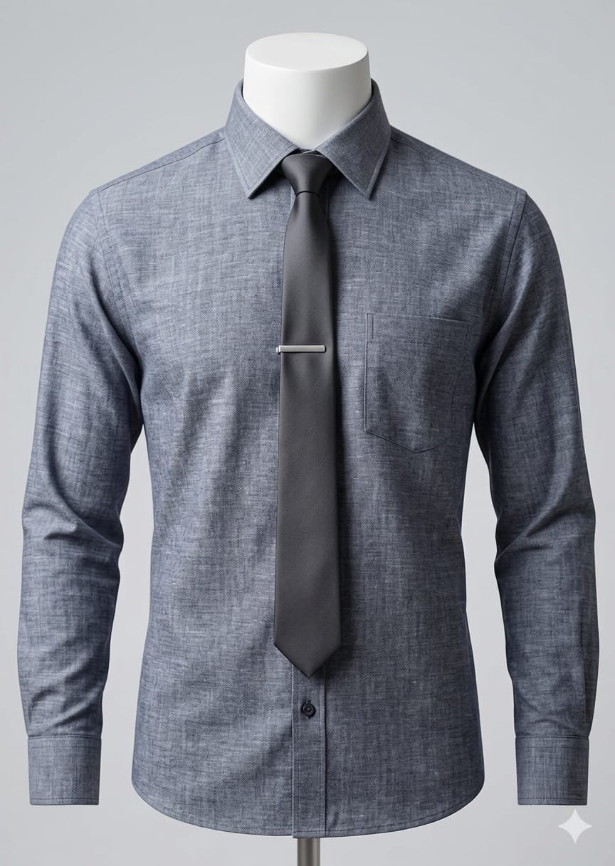 Men's Khadi Paper Silk Full Sleeve Shirt – Steel Grey