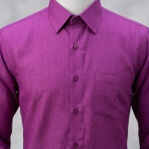 Men's Khadi Paper Silk Full Sleeve Shirt – Purple