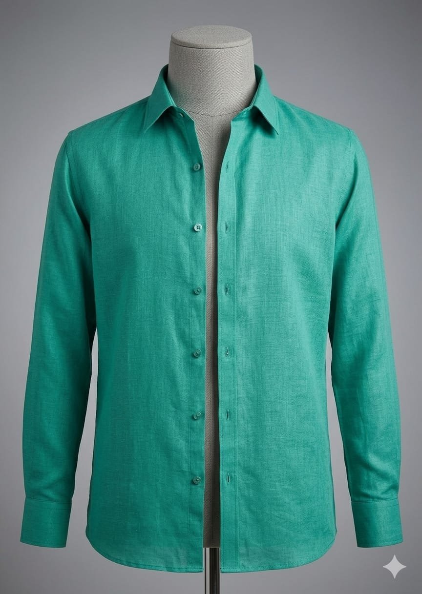 Men's Khadi Paper Silk Full Sleeve Shirt – Sea Green