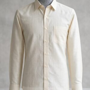 Men's Khadi Paper Silk Full Sleeve Shirt – Off White