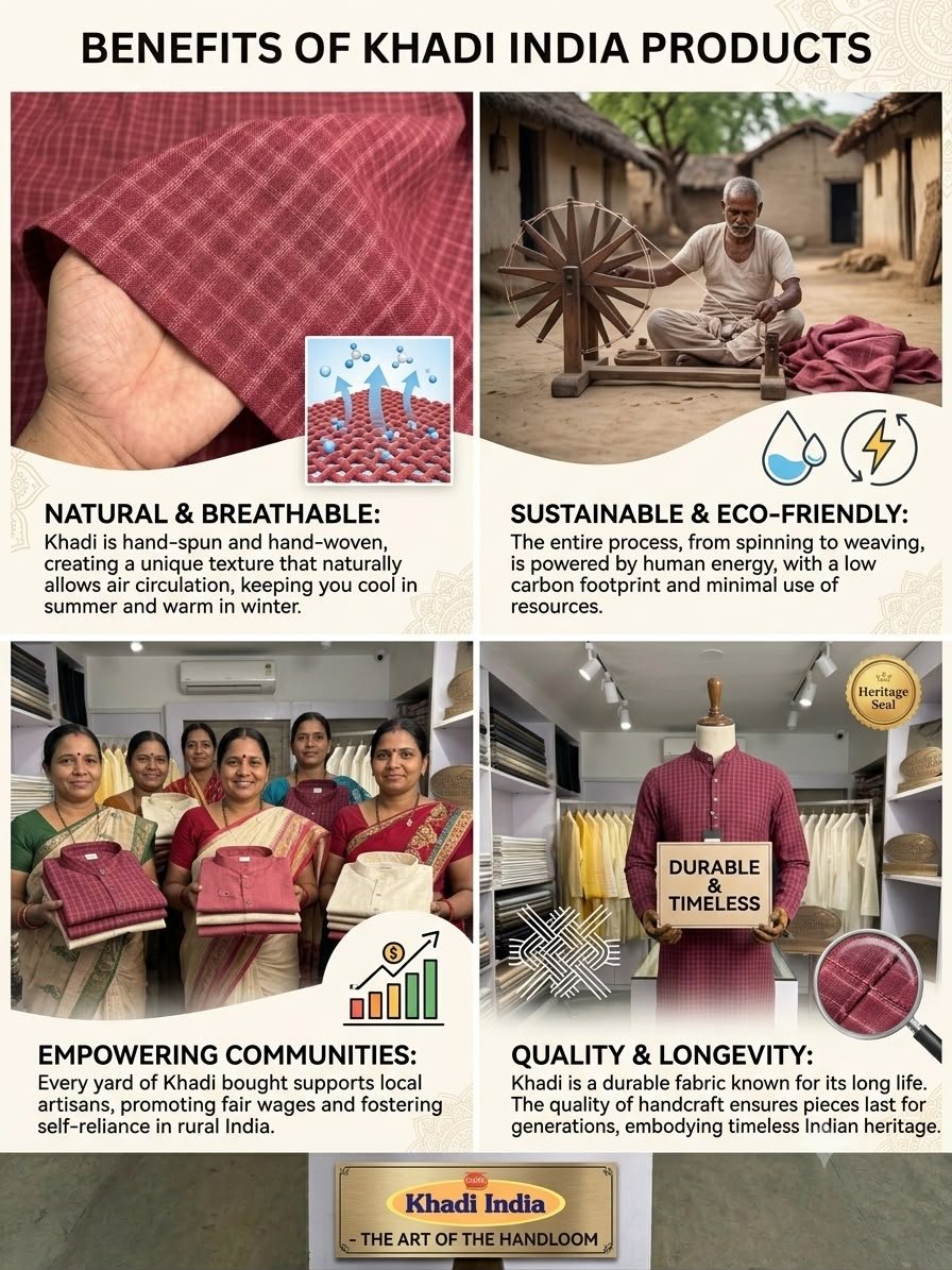 Men's Khadi Full Sleeves Balani Silk Kurta Set – Wine Maroon - Image 4
